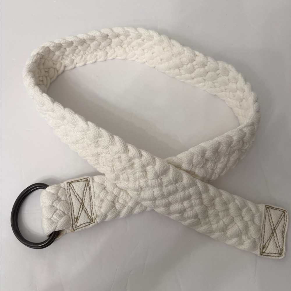 J. Crew Ivory Braided Belt S/M